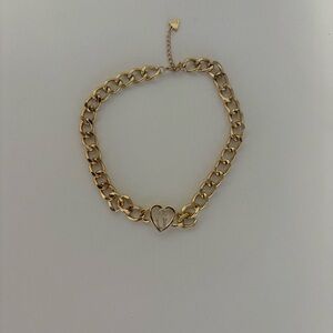 Guess Gold Heart Choker Necklace